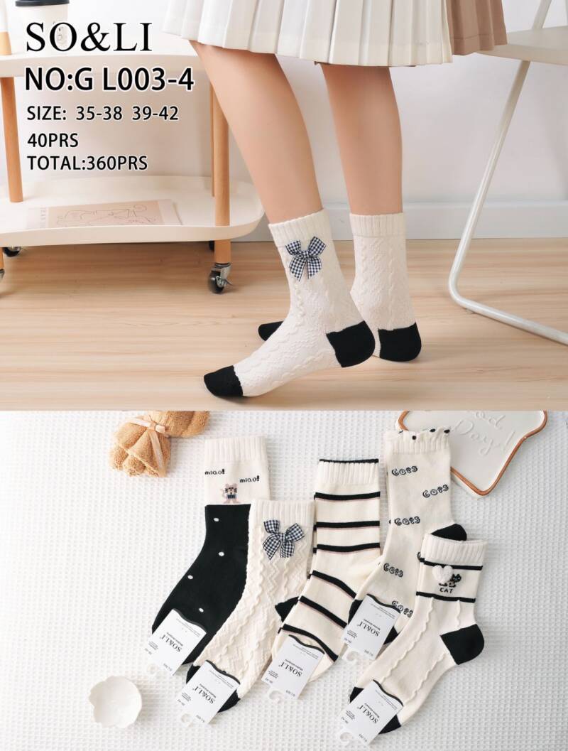 Skarpety  damskie Roz 35-42, Mix kolor Paczka 40 szt